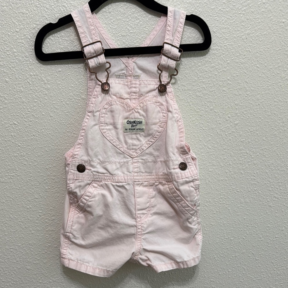 OshKosh B'gosh Light Pink Heart Overalls